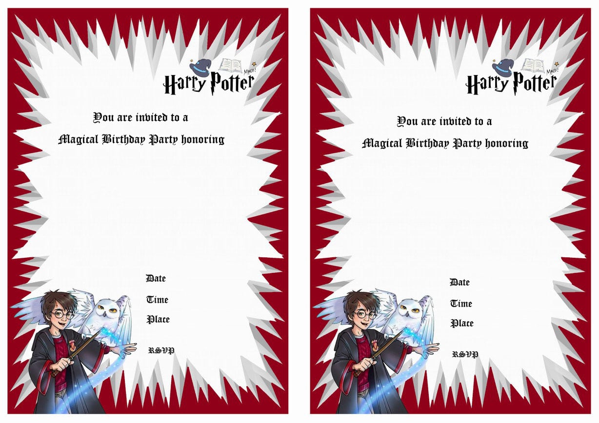 Harry Potter Birthday Invitations â Birthday Printable